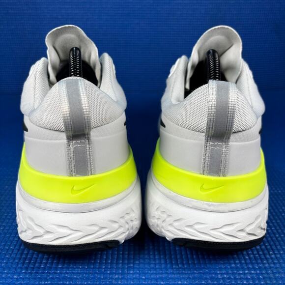🔴 Nike React Miler Men Size 12.5 Grey Yellow Athletic Running Shoes CW1777-005 - Picture 4 of 8